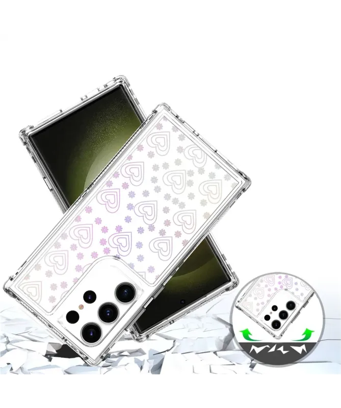 Coque Samsung Galaxy S23 Ultra Cœurs Transparentes 360° | LOVY