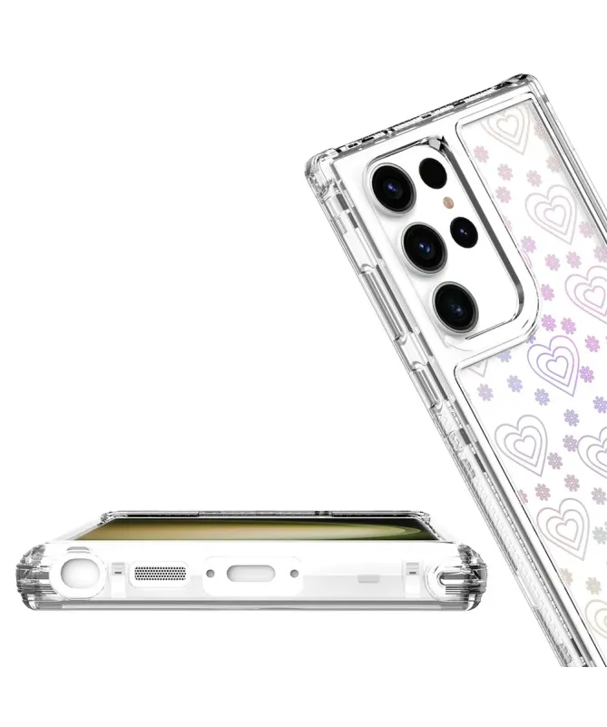 Coque Samsung Galaxy S23 Ultra Cœurs Transparentes 360° | LOVY