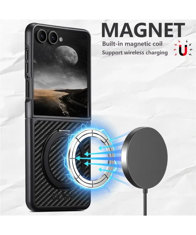 Coque Samsung Galaxy Z Flip 7 Fibre de Carbone avec Anneau | COMMANDO
