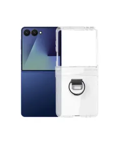 Coque Samsung Galaxy Z Flip 7 Transparente avec Anneau et Protection C