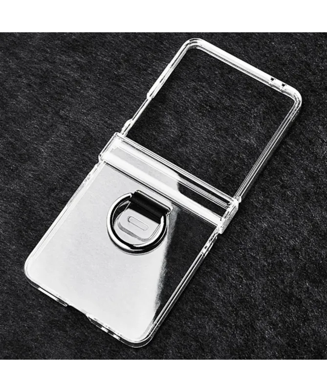 Coque Samsung Galaxy Z Flip 7 Transparente avec Anneau et Protection C