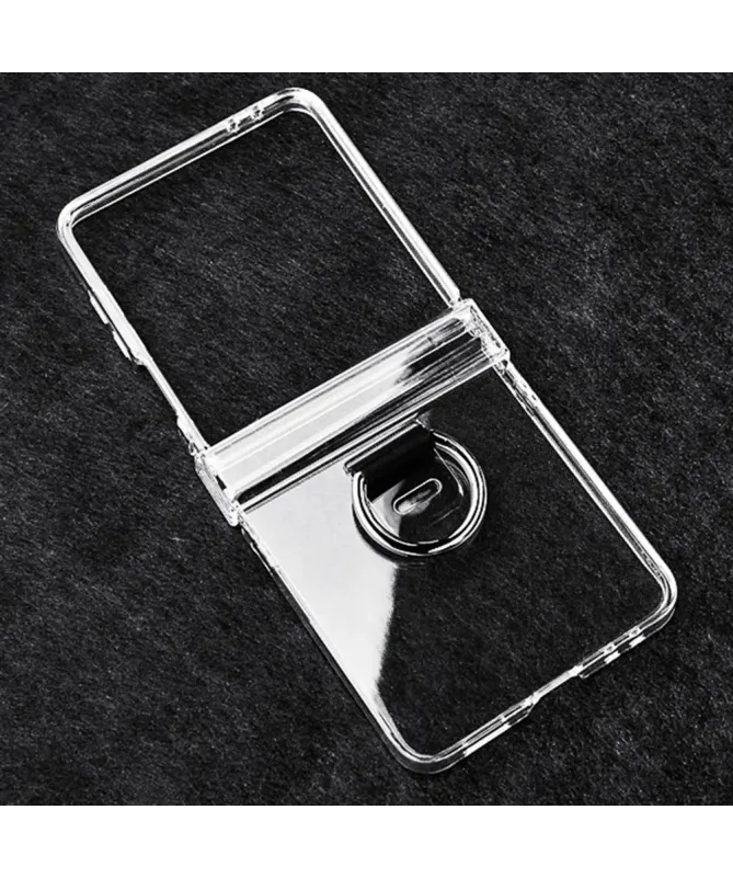Coque Samsung Galaxy Z Flip 7 Transparente avec Anneau et Protection C