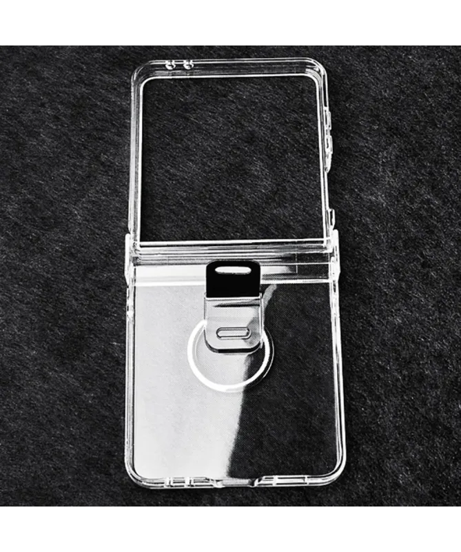 Coque Samsung Galaxy Z Flip 7 Transparente avec Anneau et Protection C