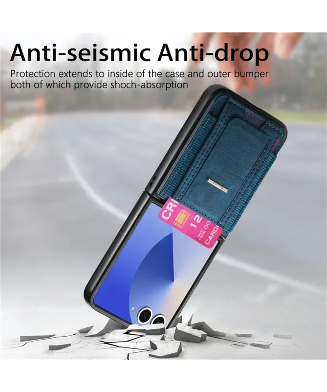 Coque Samsung Galaxy Z Flip 7 avec Support et Porte-Cartes | Effet Cui