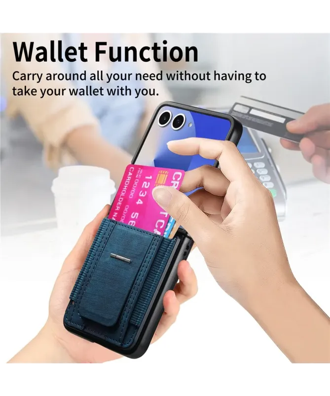 Coque Samsung Galaxy Z Flip 7 avec Support et Porte-Cartes | Effet Cui