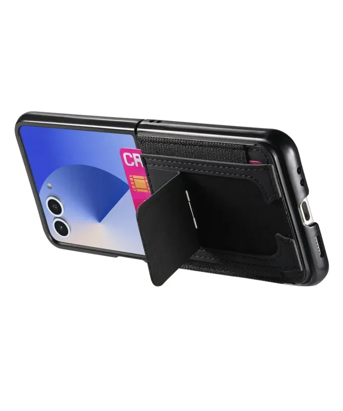 Coque Samsung Galaxy Z Flip 7 avec Support et Porte-Cartes | Effet Cui