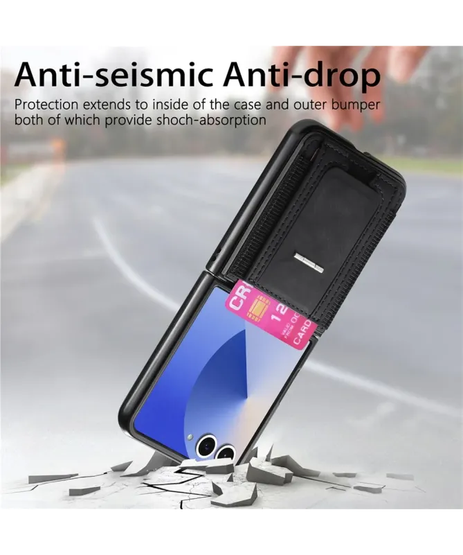 Coque Samsung Galaxy Z Flip 7 avec Support et Porte-Cartes | Effet Cui