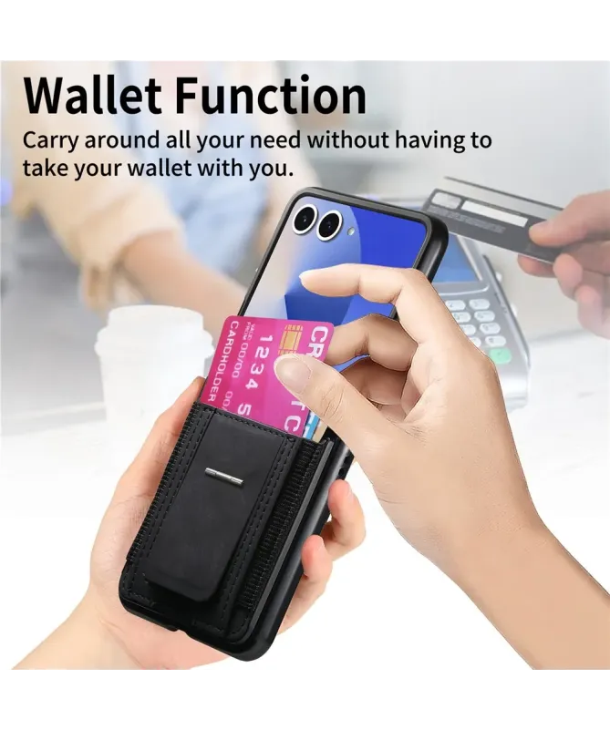 Coque Samsung Galaxy Z Flip 7 avec Support et Porte-Cartes | Effet Cui