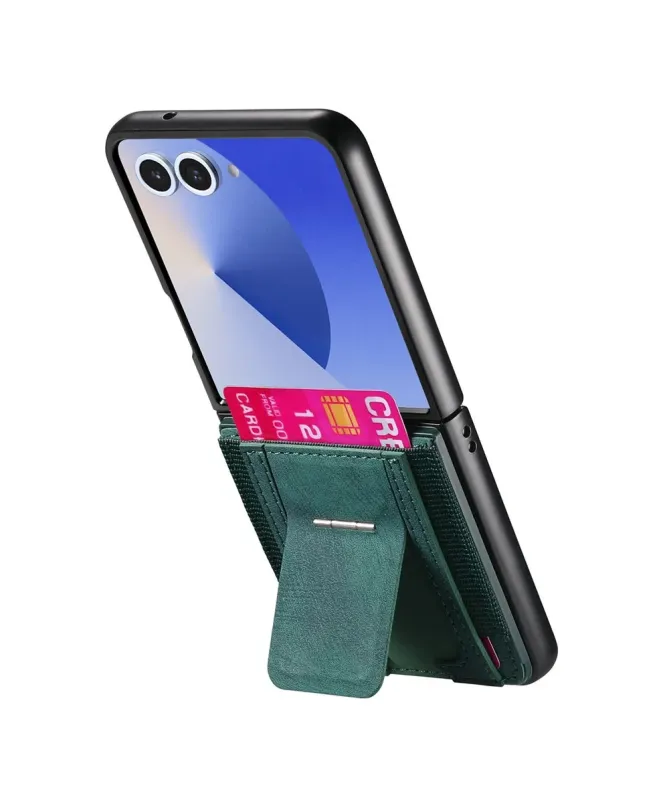 Coque Samsung Galaxy Z Flip 7 avec Support et Porte-Cartes | Effet Cui