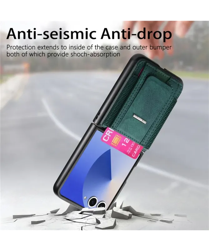Coque Samsung Galaxy Z Flip 7 avec Support et Porte-Cartes | Effet Cui