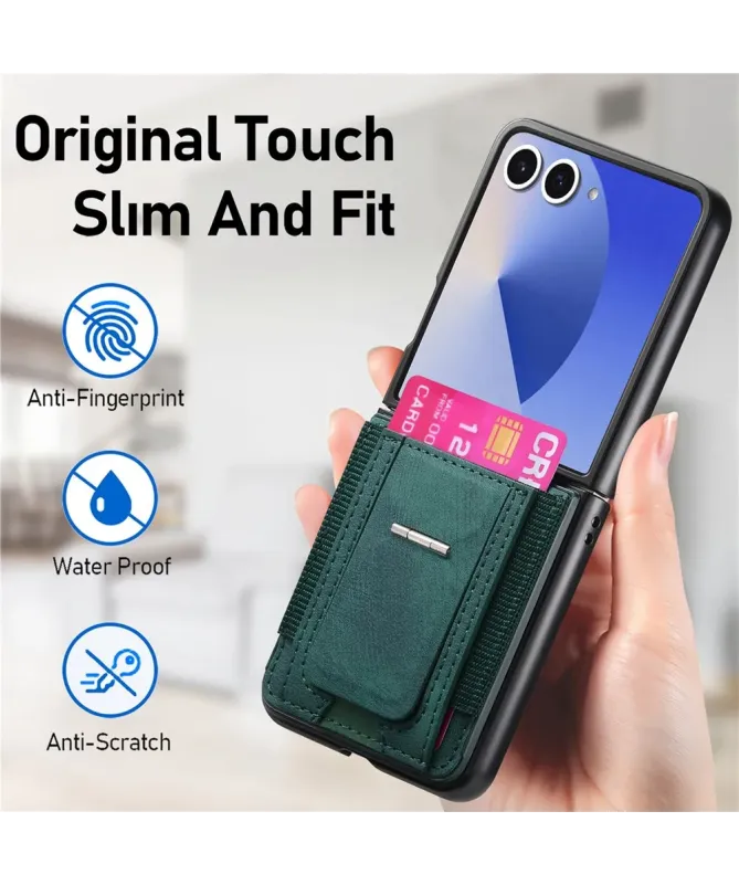 Coque Samsung Galaxy Z Flip 7 avec Support et Porte-Cartes | Effet Cui