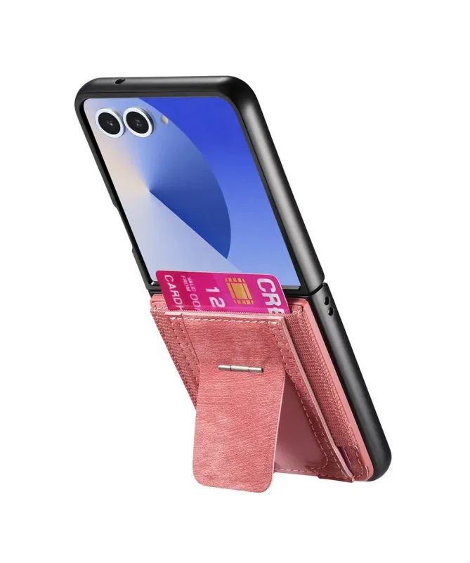 Coque Samsung Galaxy Z Flip 7 avec Support et Porte-Cartes | Effet Cui