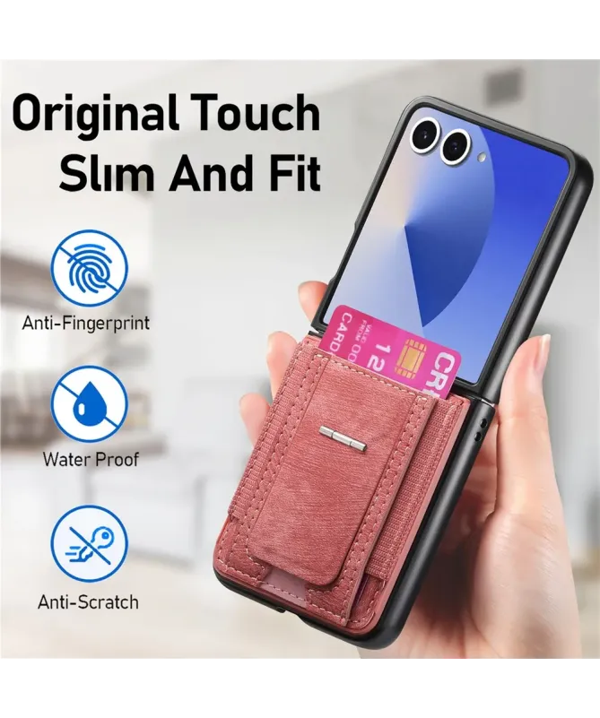 Coque Samsung Galaxy Z Flip 7 avec Support et Porte-Cartes | Effet Cui