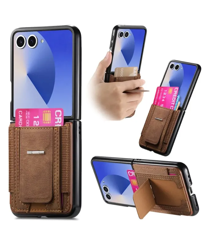 Coque Samsung Galaxy Z Flip 7 avec Support et Porte-Cartes | Effet Cui