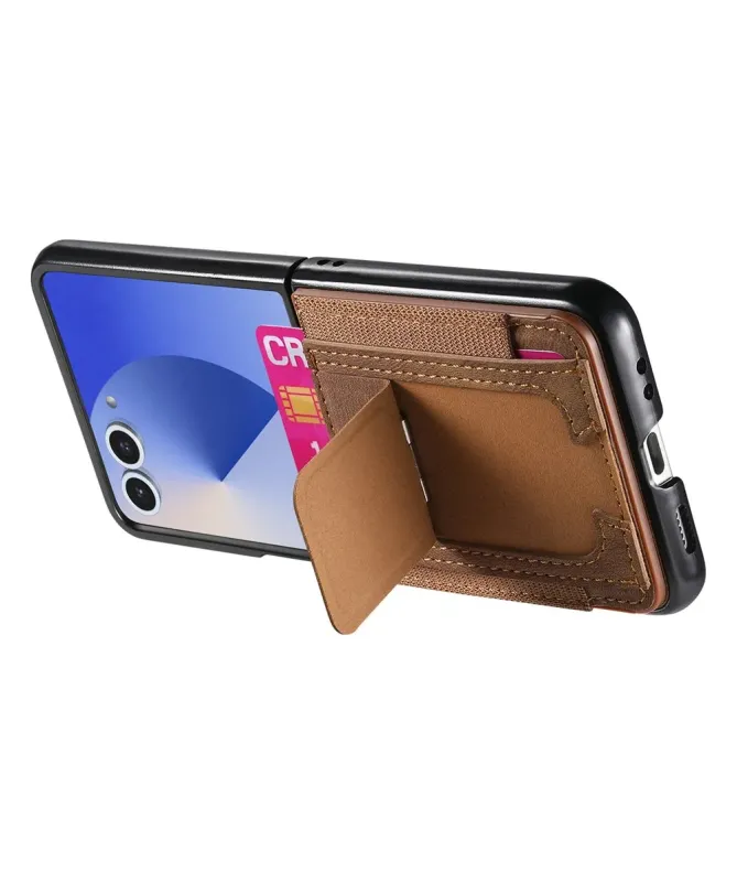 Coque Samsung Galaxy Z Flip 7 avec Support et Porte-Cartes | Effet Cui