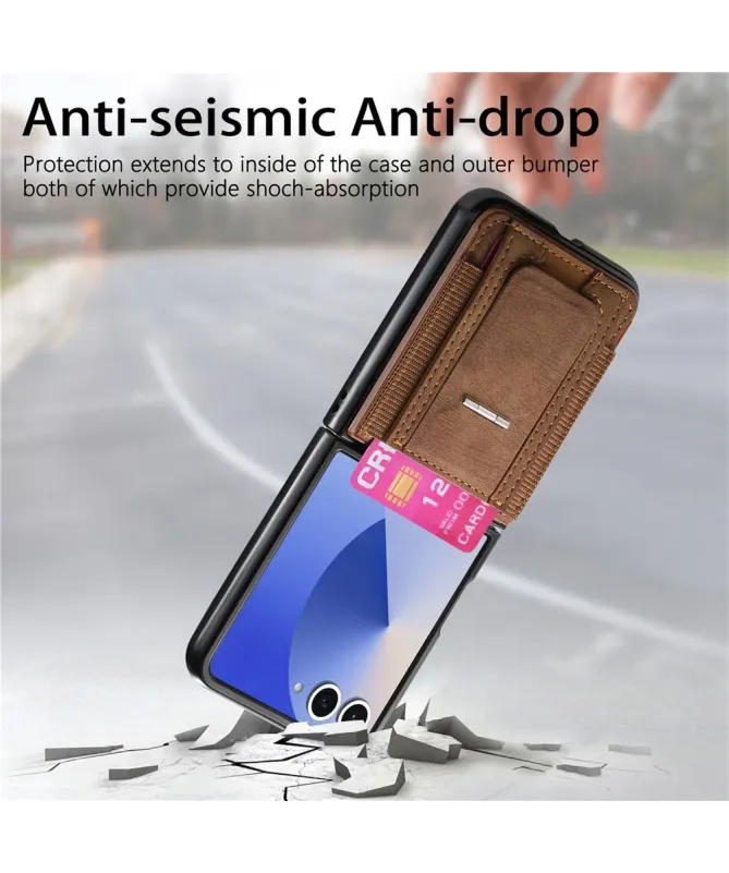 Coque Samsung Galaxy Z Flip 7 avec Support et Porte-Cartes | Effet Cui