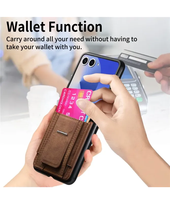 Coque Samsung Galaxy Z Flip 7 avec Support et Porte-Cartes | Effet Cui