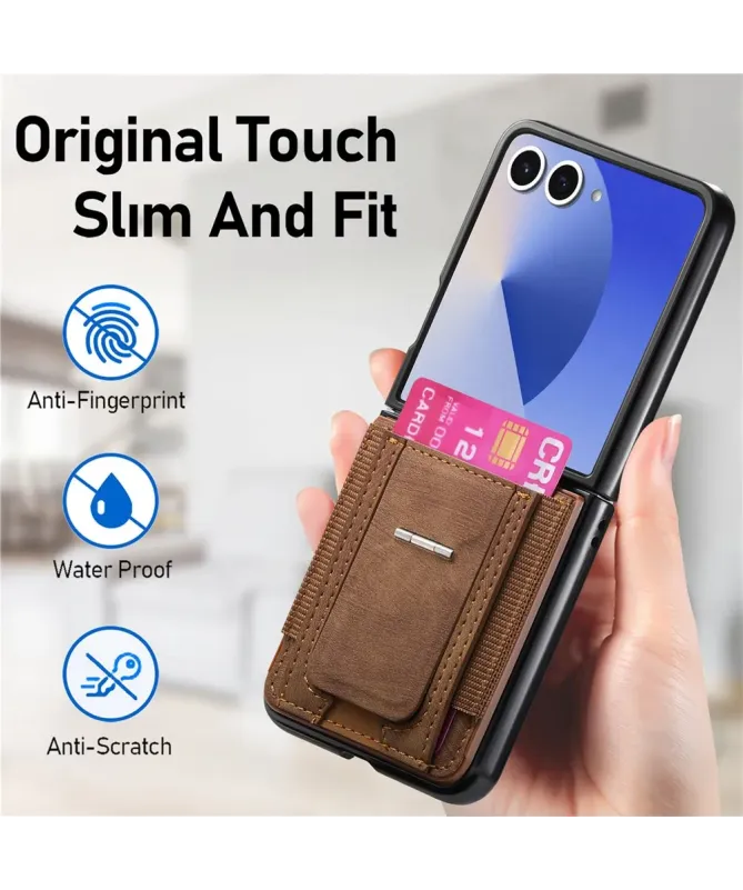 Coque Samsung Galaxy Z Flip 7 avec Support et Porte-Cartes | Effet Cui