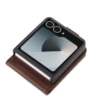 Housse Samsung Galaxy Z Flip 7 Effet Cuir LC.IMEEKE Marron - photo 8