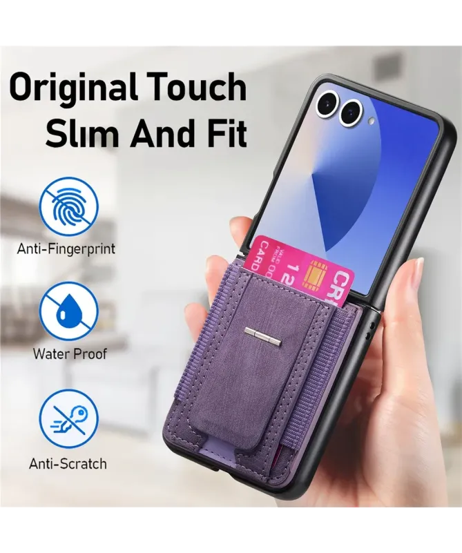 Coque Samsung Galaxy Z Flip 7 avec Support et Porte-Cartes | Effet Cui