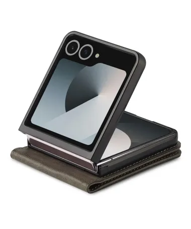 Housse Samsung Galaxy Z Flip 7 Effet Cuir LC.IMEEKE Gris - photo 20