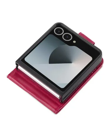 Housse Samsung Galaxy Z Flip 7 Effet Cuir LC.IMEEKE Magenta - photo 25