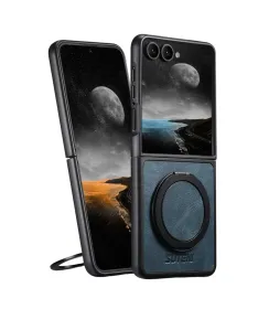 Coque Samsung Galaxy Z Flip 7 Effet Cuir Ciré avec Anneau | EXPLORER