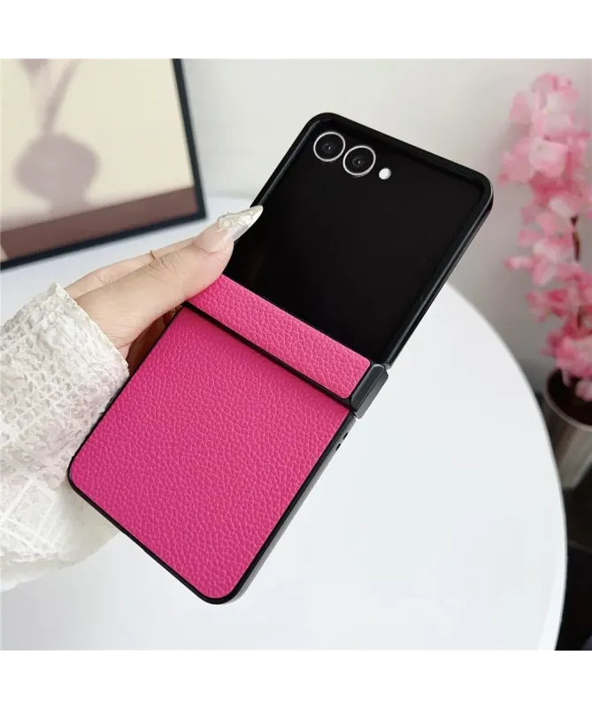 Coque Samsung Galaxy Z Flip 7 Protection Charnière Effet Litchi | TACT