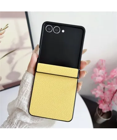 Coque Samsung Galaxy Z Flip 7 Protection Charnière Effet Litchi | TACT