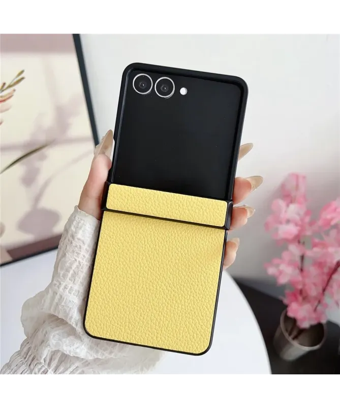 Coque Samsung Galaxy Z Flip 7 Protection Charnière Effet Litchi | TACT
