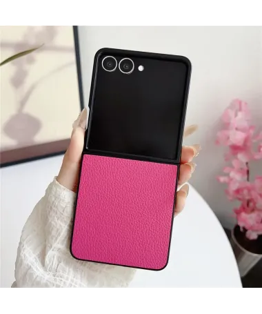 Coque Samsung Galaxy Z Flip 7 Effet Litchi | TACTILINE Magenta - photo 4
