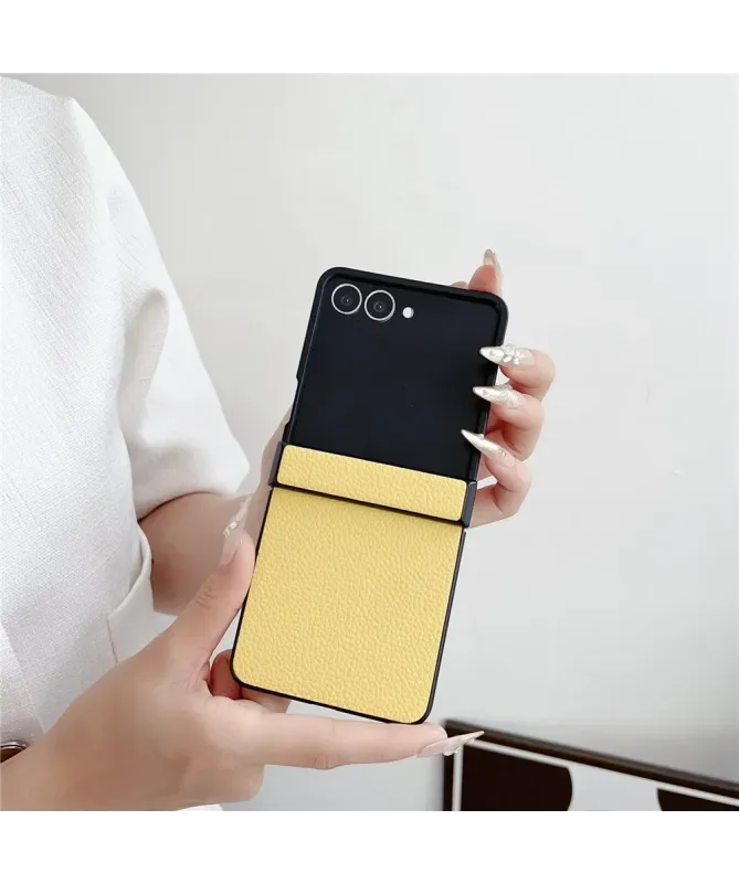 Coque Samsung Galaxy Z Flip 7 Protection Charnière Effet Litchi | TACT