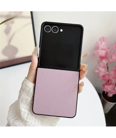 Coque Samsung Galaxy Z Flip 7 Effet Litchi | TACTILINE Violet clair - photo 10