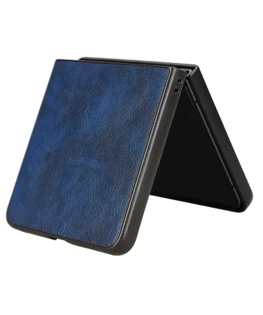 Coque Samsung Galaxy Z Flip 7 Effet Litchi | RUBYTEXT Bleu marine - photo 12