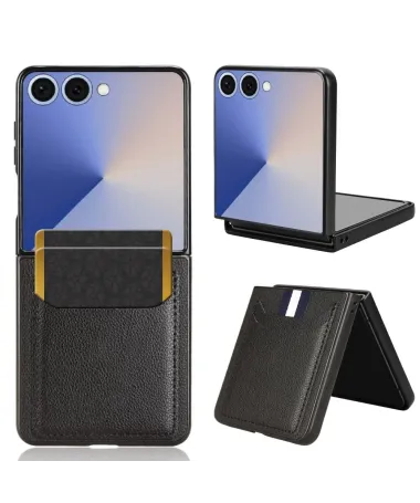 Coque Samsung Galaxy Z Flip 7 Porte-cartes Effet Litchi