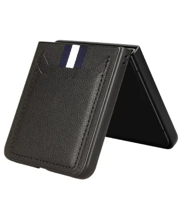 Coque Samsung Galaxy Z Flip 7 Porte-cartes Effet Litchi