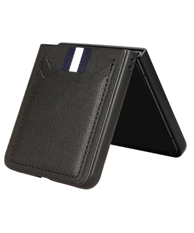 Coque Samsung Galaxy Z Flip 7 Porte-cartes Effet Litchi