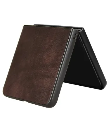 Coque Samsung Galaxy Z Flip 7 Effet Litchi | RUBYTEXT Marron - photo 22