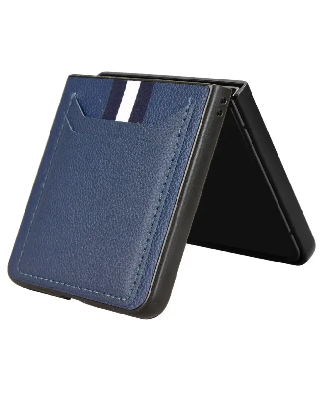 Coque Samsung Galaxy Z Flip 7 Porte-cartes Effet Litchi