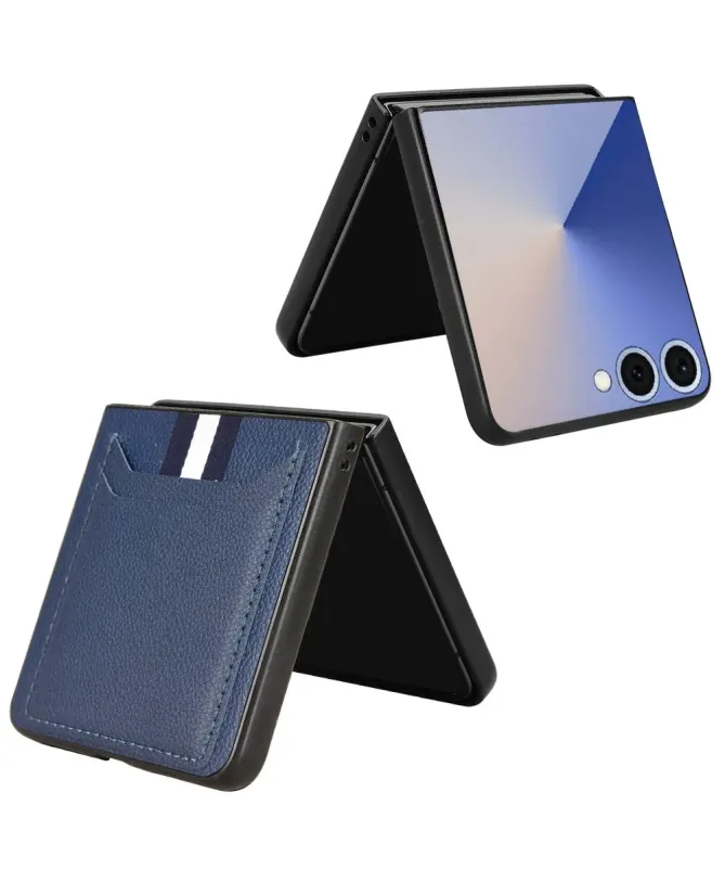 Coque Samsung Galaxy Z Flip 7 Porte-cartes Effet Litchi