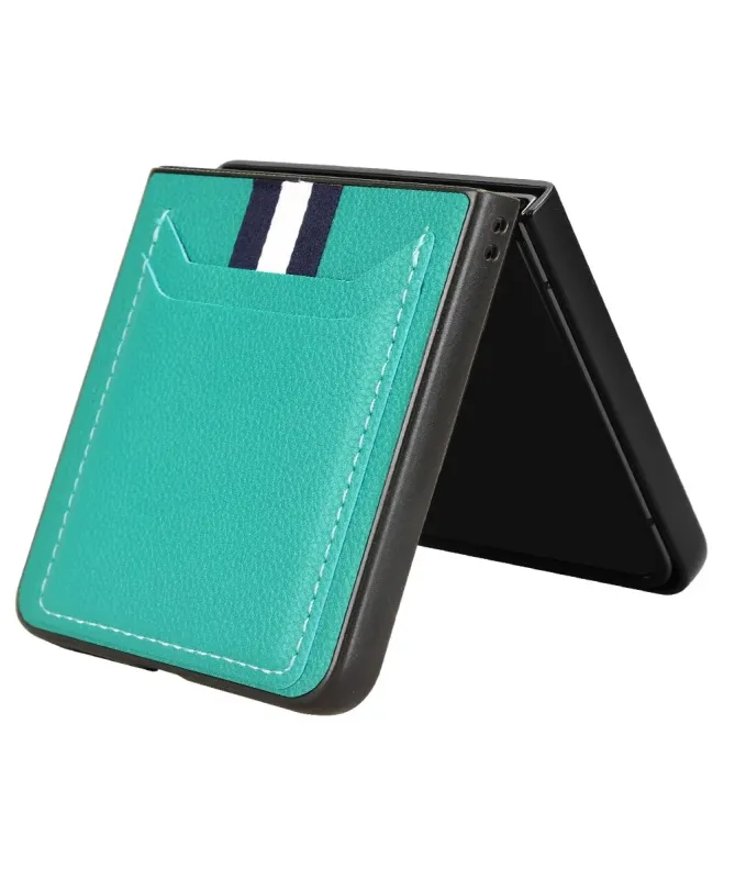 Coque Samsung Galaxy Z Flip 7 Porte-cartes Effet Litchi