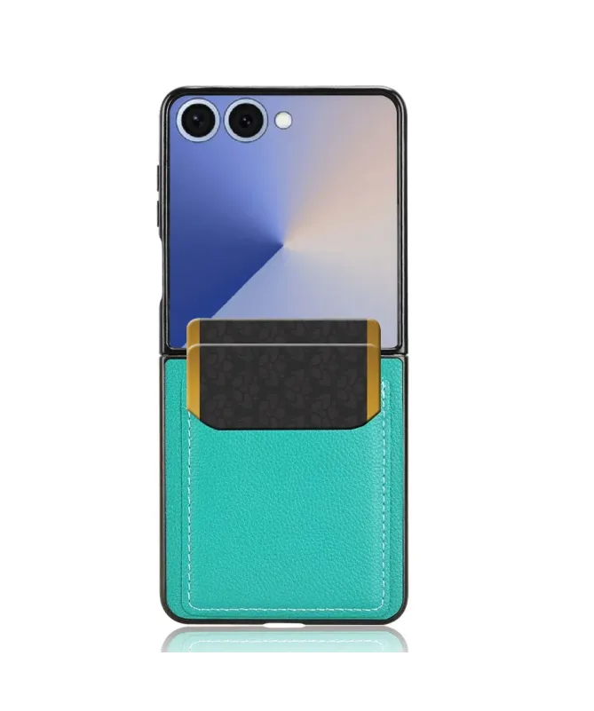 Coque Samsung Galaxy Z Flip 7 Porte-cartes Effet Litchi