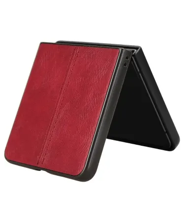Coque Samsung Galaxy Z Flip 7 effet cuir Rouge foncé - photo 11
