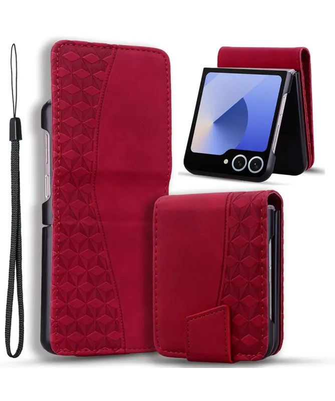 Coque Samsung Galaxy Z Flip 7 Motif Losanges avec Bracelet | RHOMBA