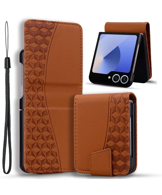Coque Samsung Galaxy Z Flip 7 Motif Losanges avec Bracelet | RHOMBA