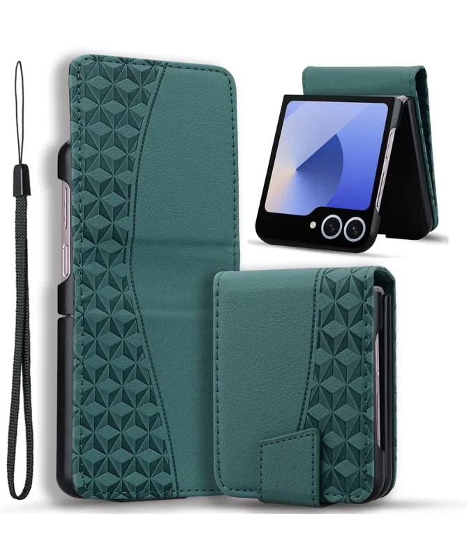 Coque Samsung Galaxy Z Flip 7 Motif Losanges avec Bracelet | RHOMBA