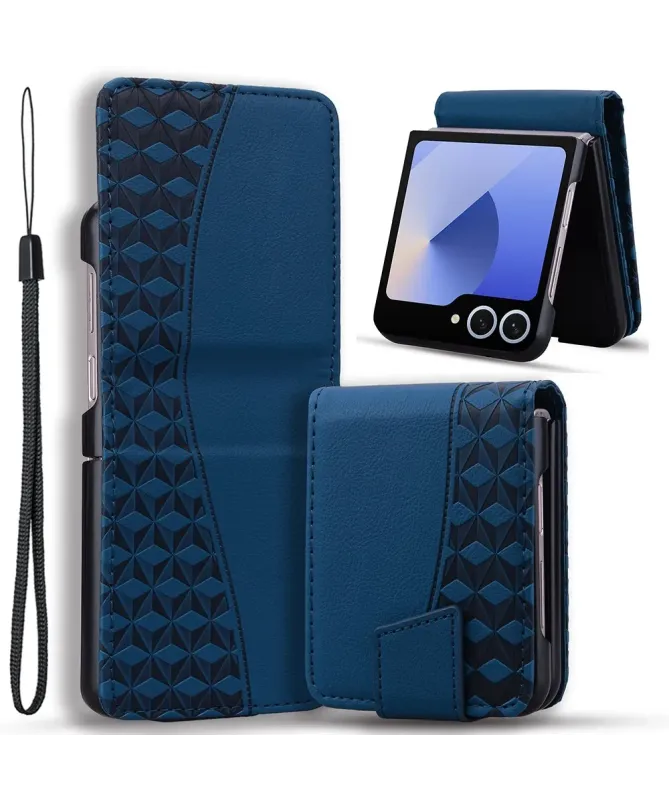 Coque Samsung Galaxy Z Flip 7 Motif Losanges avec Bracelet | RHOMBA