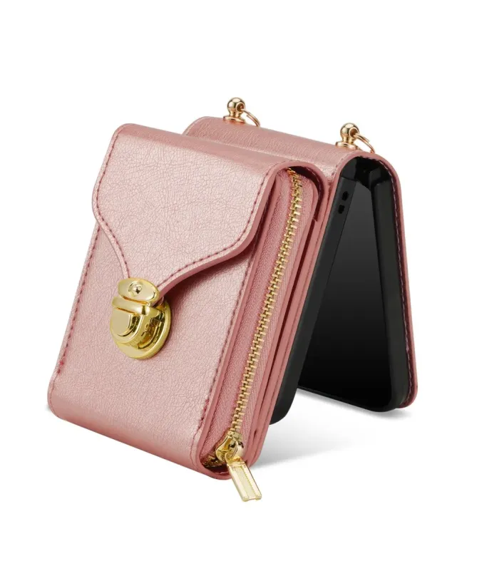 Coque Samsung Galaxy Z Flip 7 Portefeuille avec Fermeture Éclair | ROS