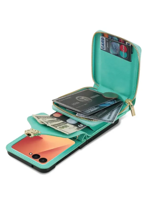 Coque Samsung Galaxy Z Flip 7 Portefeuille avec Fermeture Éclair | ROS