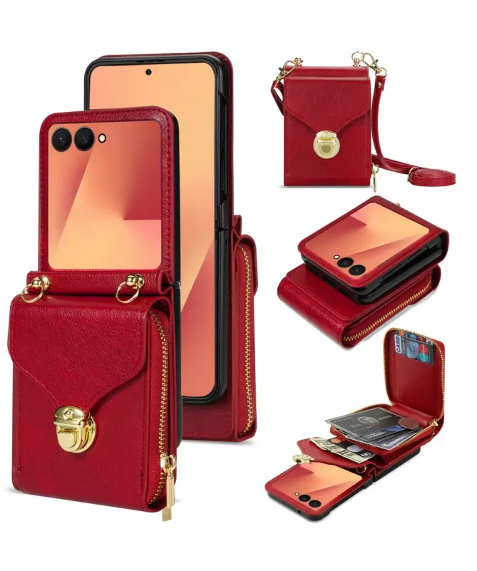 Coque Samsung Galaxy Z Flip 7 Portefeuille avec Fermeture Éclair | ROS